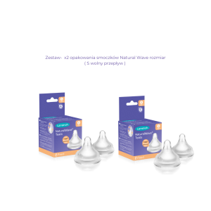Zestaw-  x2 opakowania smoczków Natural Wave rozmiar ( S wolny przepływ )