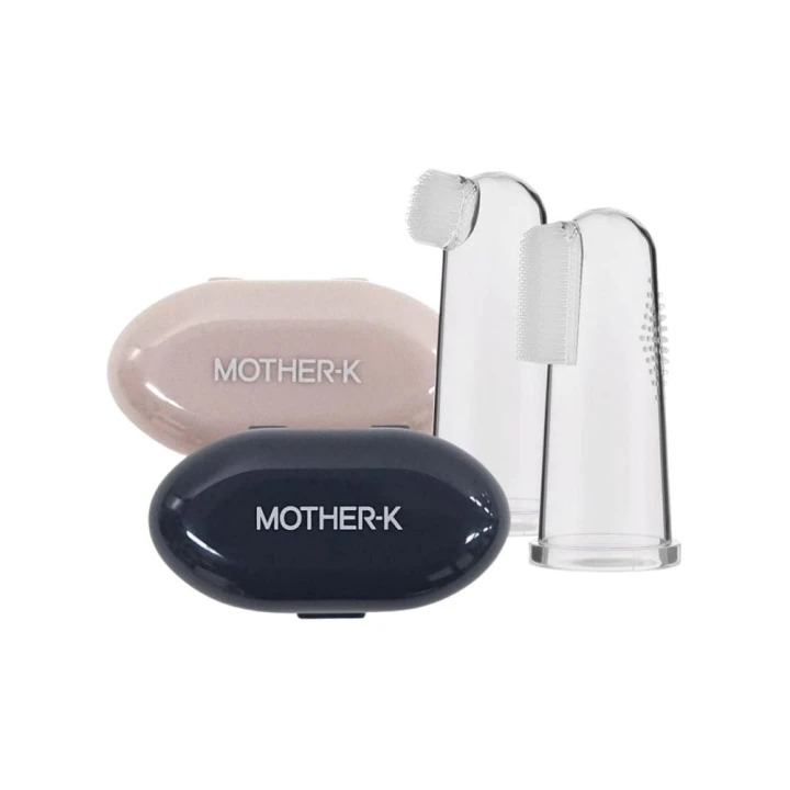 Zestaw silikonowych szczoteczek do zębów na palec Mother-K, 3-6 miesięcy