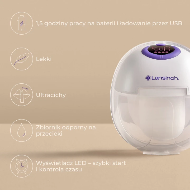 Laktator podwójny bezprzewodowy Hands-free