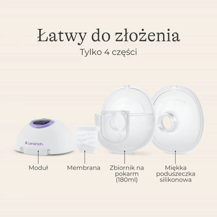 Laktator pojedynczy bezprzewodowy Hands-free