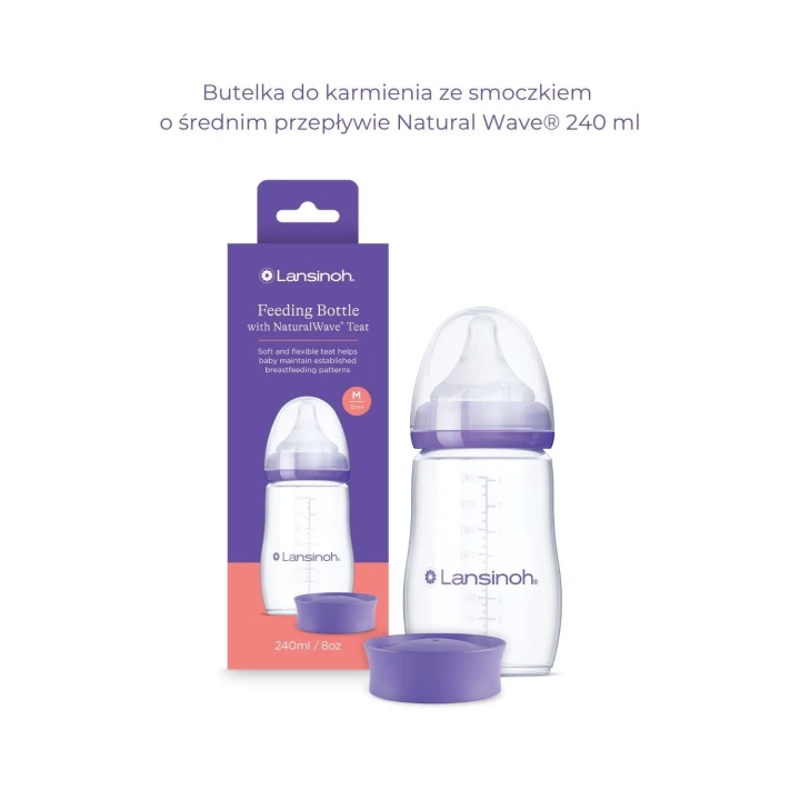 Butelka do karmienia ze smoczkiem o średnim przepływie Natural Wave® 240 ml