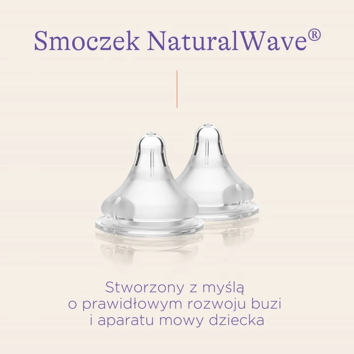 Smoczek do karmienia Natural Wave® o wolnym przepływie S (2 szt.)