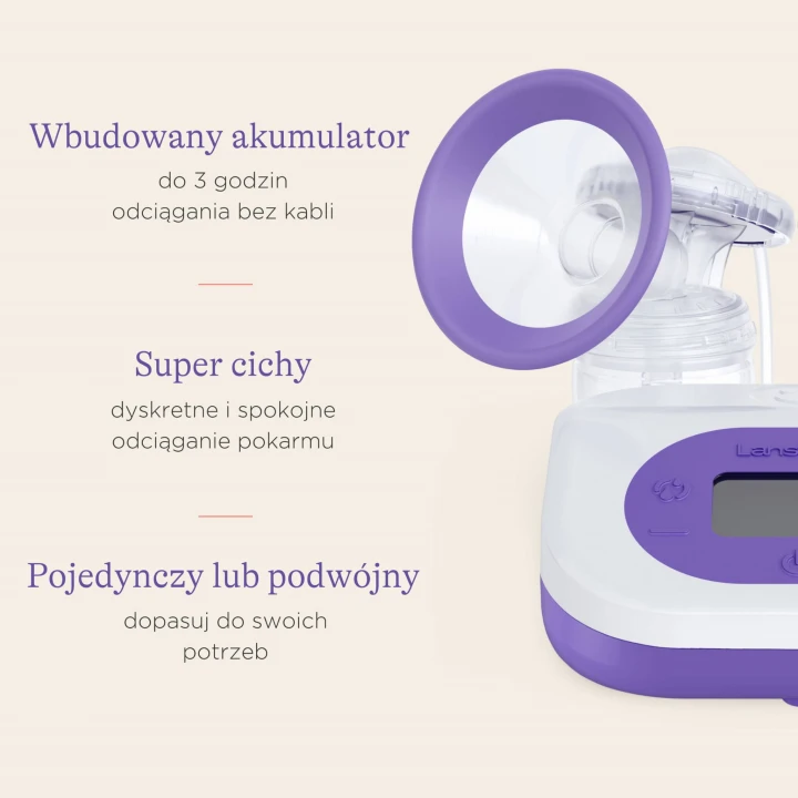 Podwójny laktator elektryczny z zasilaniem akumulatorowym