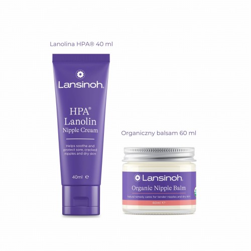 Zestaw promocyjny Lanolina HPA 40ml i organiczny balsam do brodawek piersi 60ml